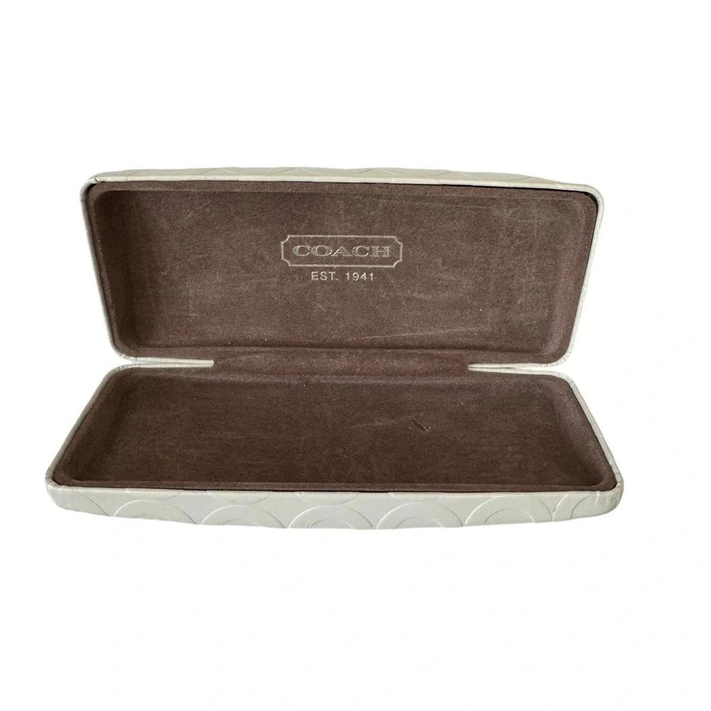 Coach Embossed Hard‎ Glasses Case in Putty